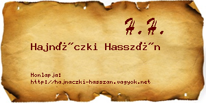 Hajnáczki Hasszán névjegykártya